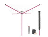 Rotary Dryer Lift-O-Matic 50 metre with Metal Soil Spear, Cover, Peg Bag and Pegs - Spring Pink