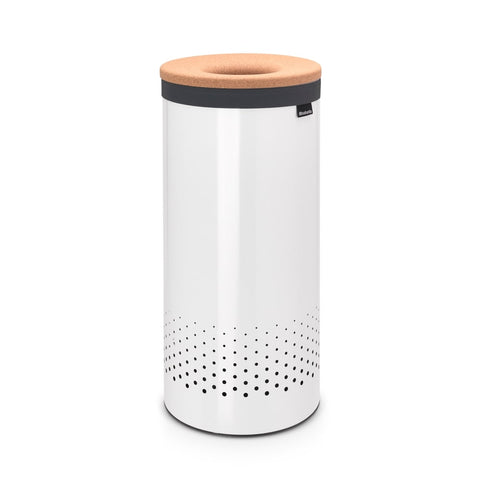 Laundry Bin 35 litre - White / Cork Lid