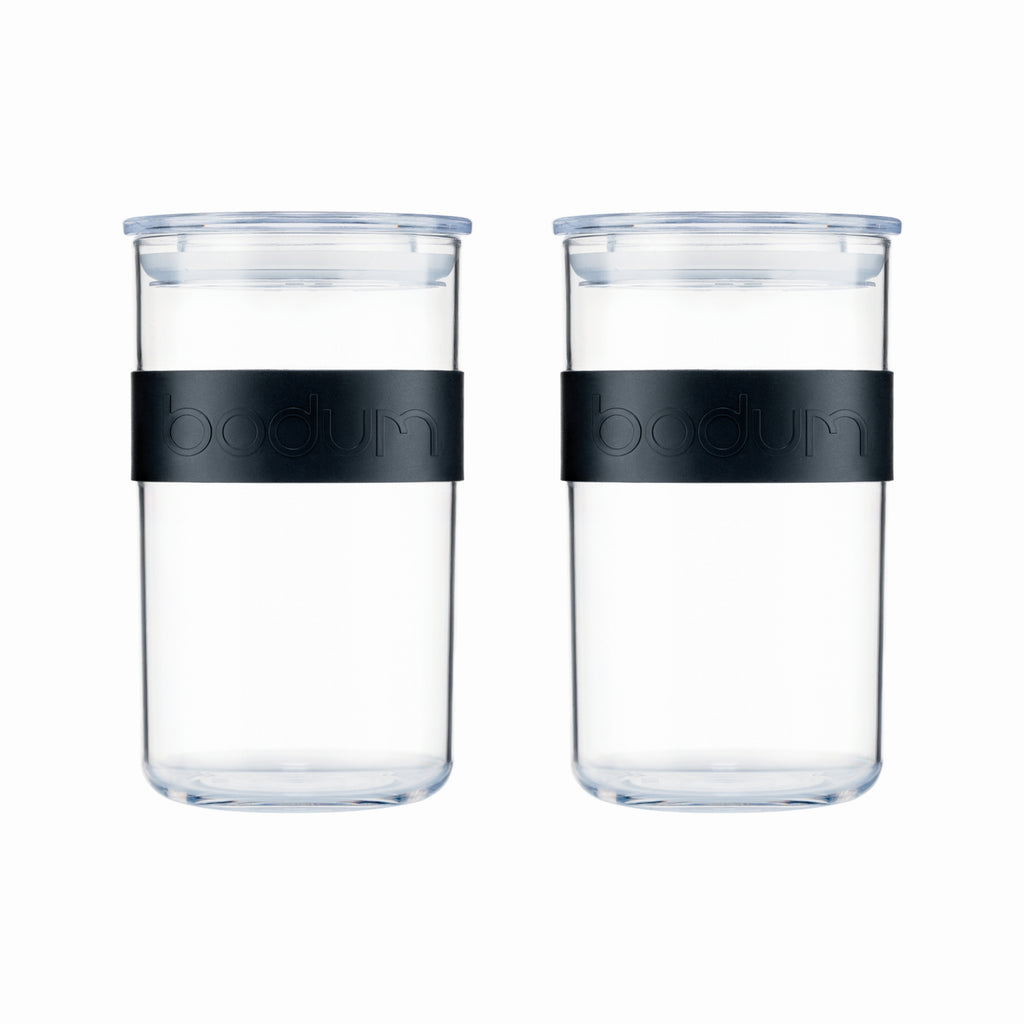Presso 2pc Storage Jar 1 litre - Black