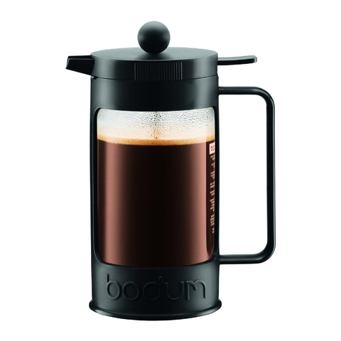 Bean French Press Coffee Maker 8 cup, 1L - Black