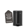 Pedal Bin NewIcon 3 Litre - Matt Black