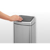 Touch Bin Rectangular 10 litre - Matt Steel Fingerprint Proof