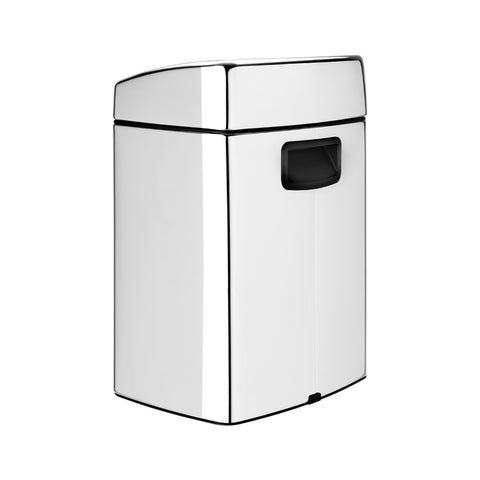 Touch Bin Rectangular 10 litre - Brilliant Steel