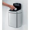 Touch Bin Rectangular 10 litre - Brilliant Steel