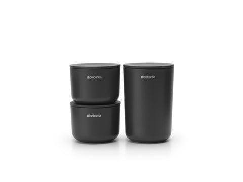 Storage Pots Set of 3 - Dark Grey