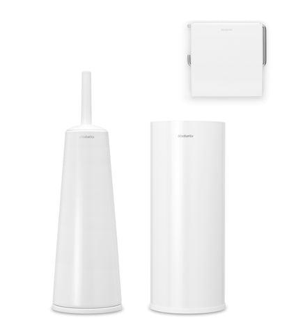 Toilet Accessory Set of 3 - White