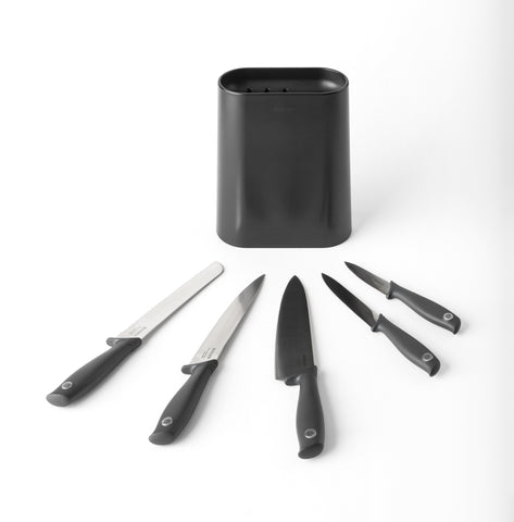 Tasty+ Knife Block with 5 Knives - Dark Grey