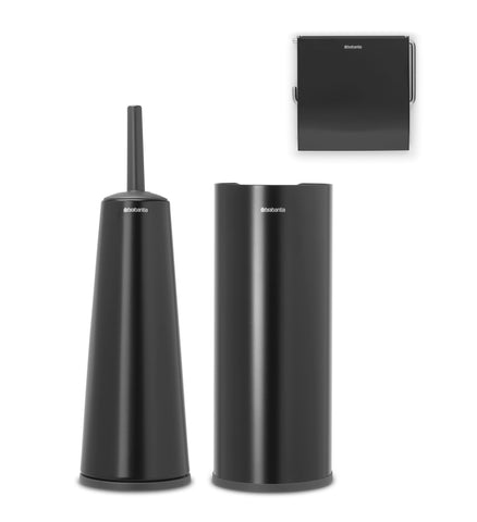 Toilet Accessory Set of 3 - Matt Black