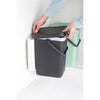 Sort & Go Built in Bin 2 x 12 litre - Dark Grey and Jade Green