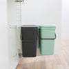 Sort & Go Built in Bin 2 x 12 litre - Dark Grey and Jade Green