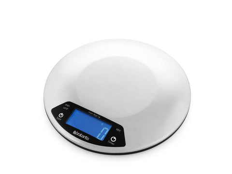 Digital Kitchen Scale, Round - Matt Steel