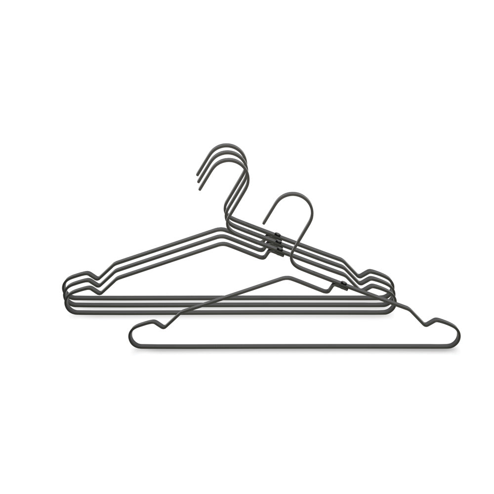 Aluminium Clothes Hanger, Set of 4 - Black