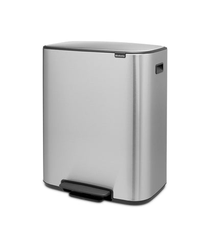 Bo Pedal Bin 2 x 30 litre - Matt Steel Fingerprint Proof